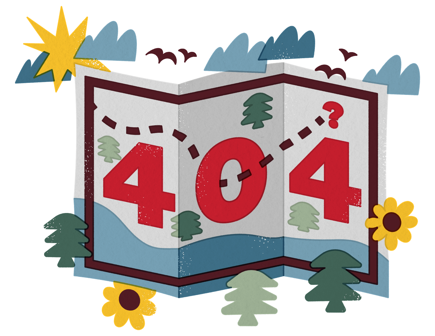 Illustrative map that reads 404