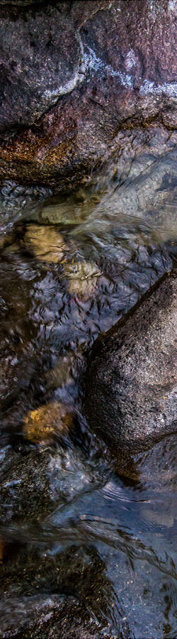Calm flowing river close-up