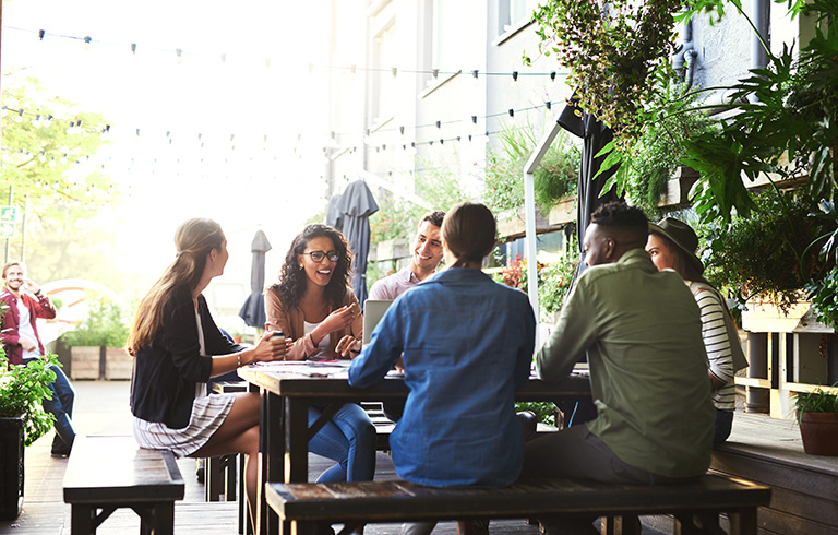 business meeting over lunch