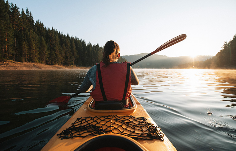 woman in a kayak