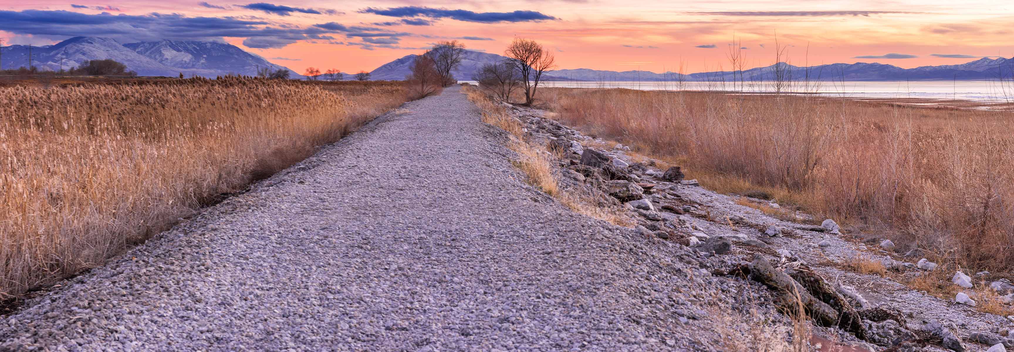 Gravel path on Utah Lake