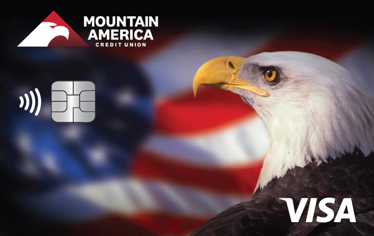 Credit card with patriotic eagle design
