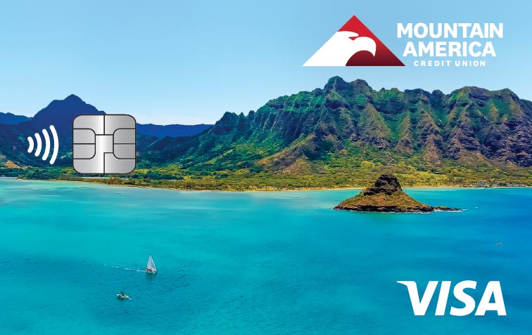 Credit card with tropical ocean design
