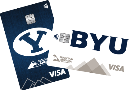 Two credit cards with BYU design