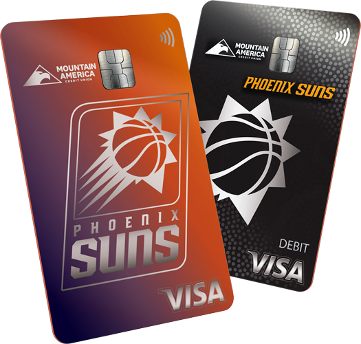 Two Phoenix Suns branded Visa cards