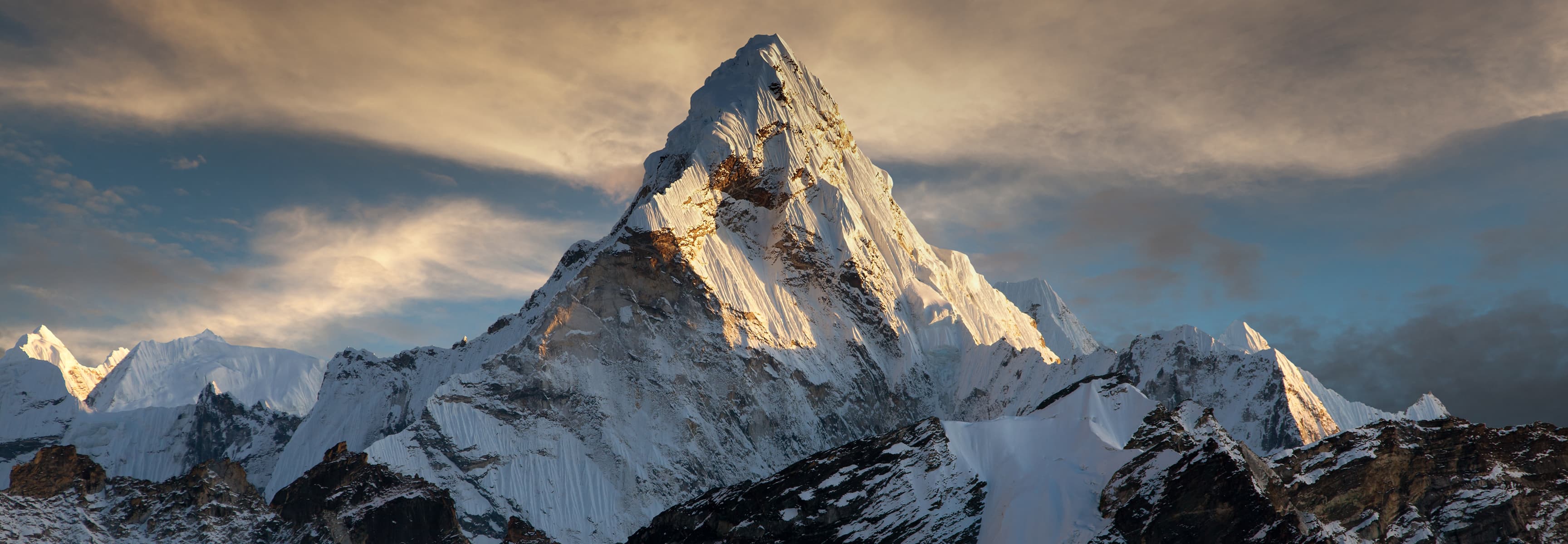 Snowy mountain peak
