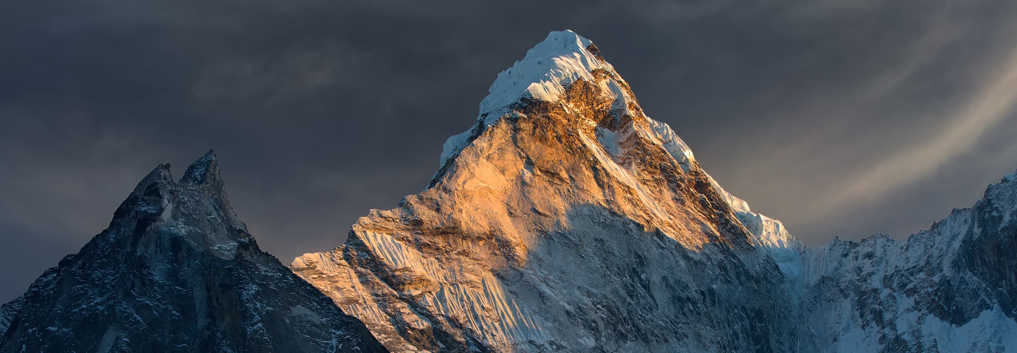 Snowy mountain peak