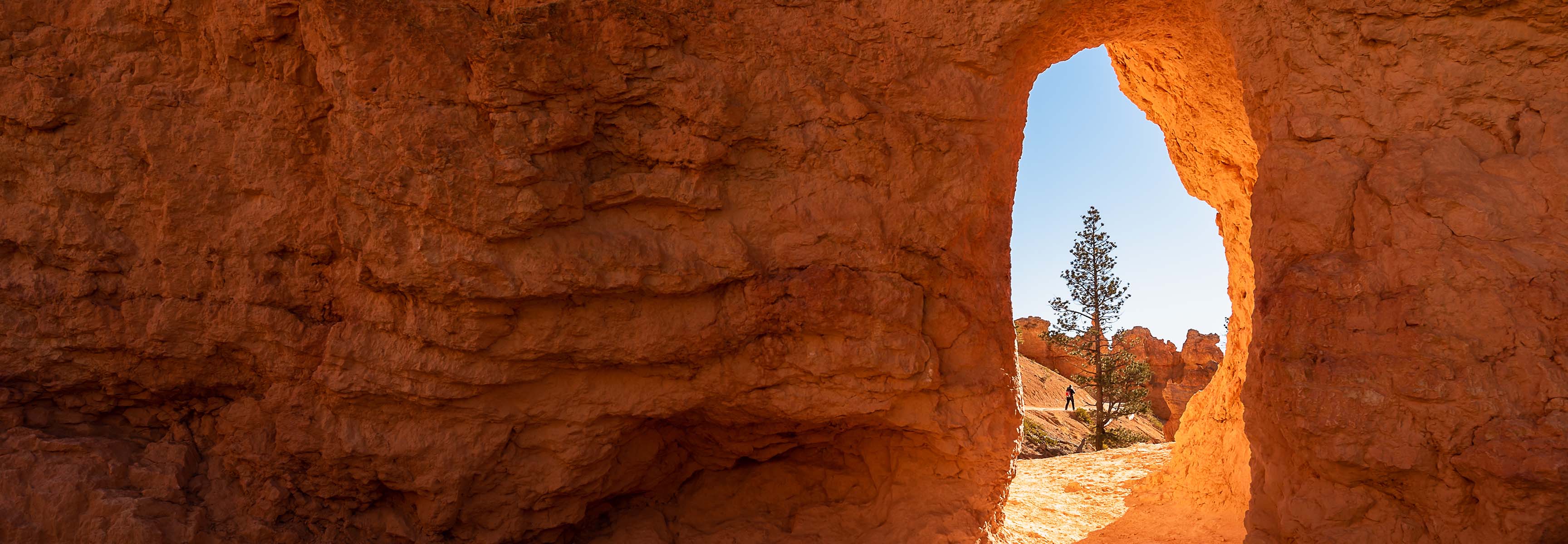 small arch in red rock