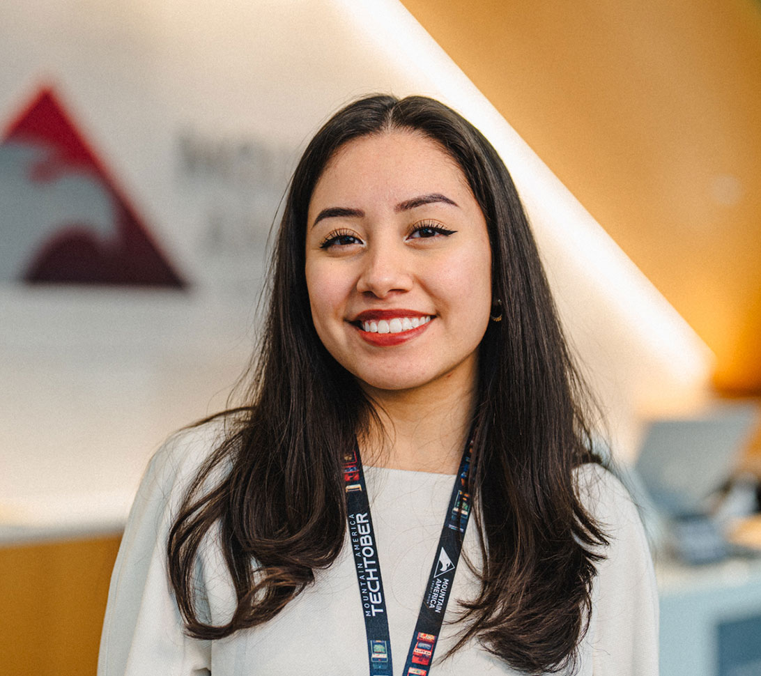 Smiling female employee