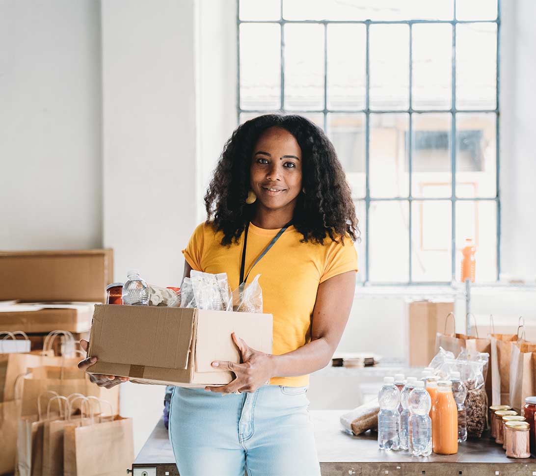 woman packing and shipping products