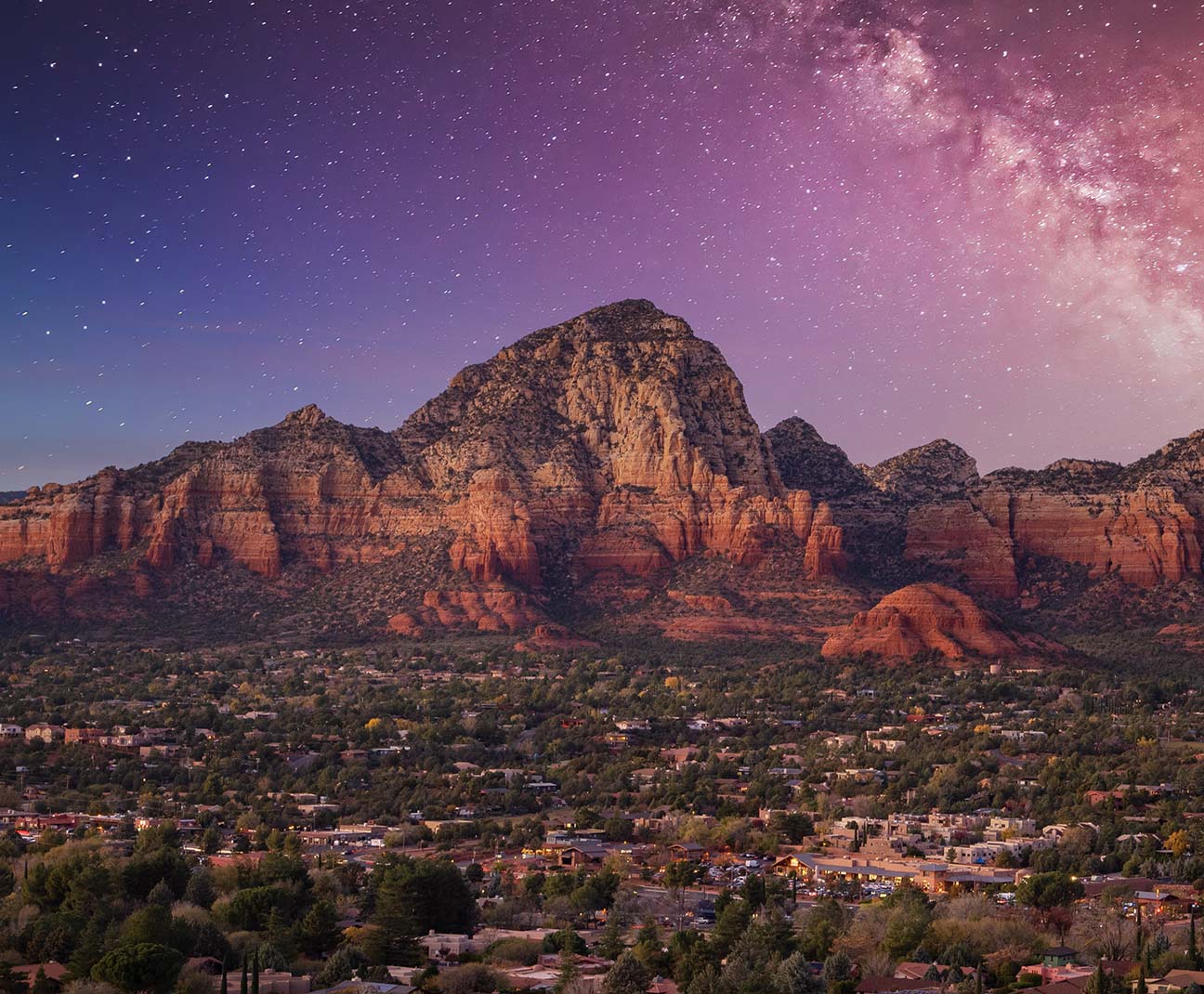red rock city scenery