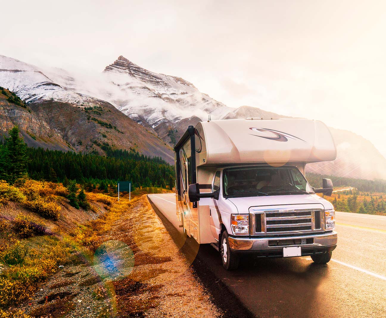 rv driving in the mountains