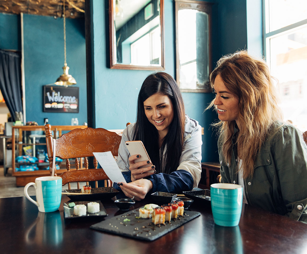 Two women at lunch