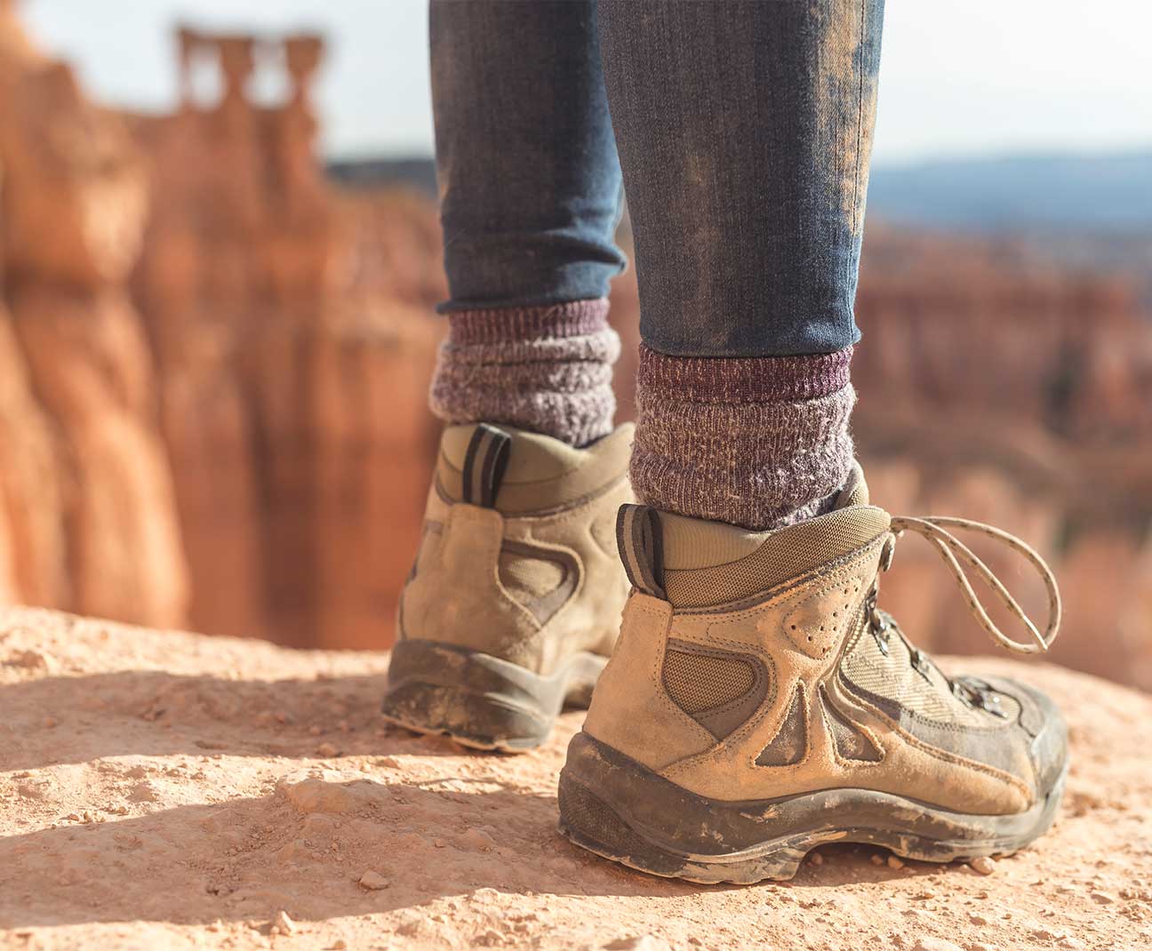 woman in hiking boots