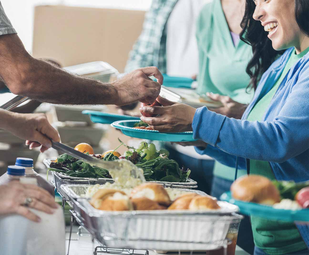 Man serving food