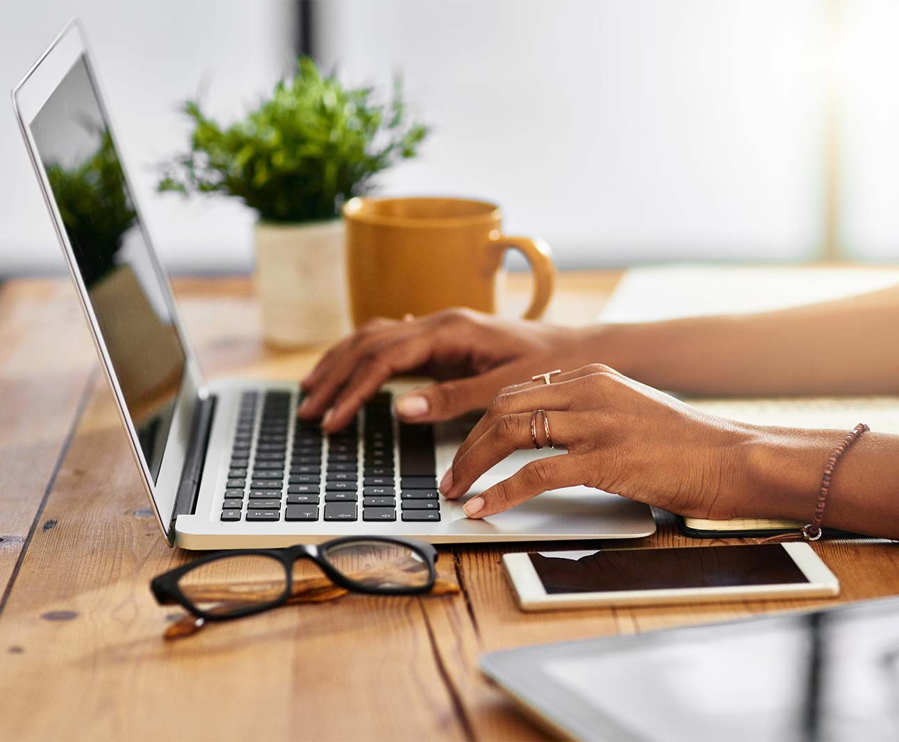 person using laptop computer