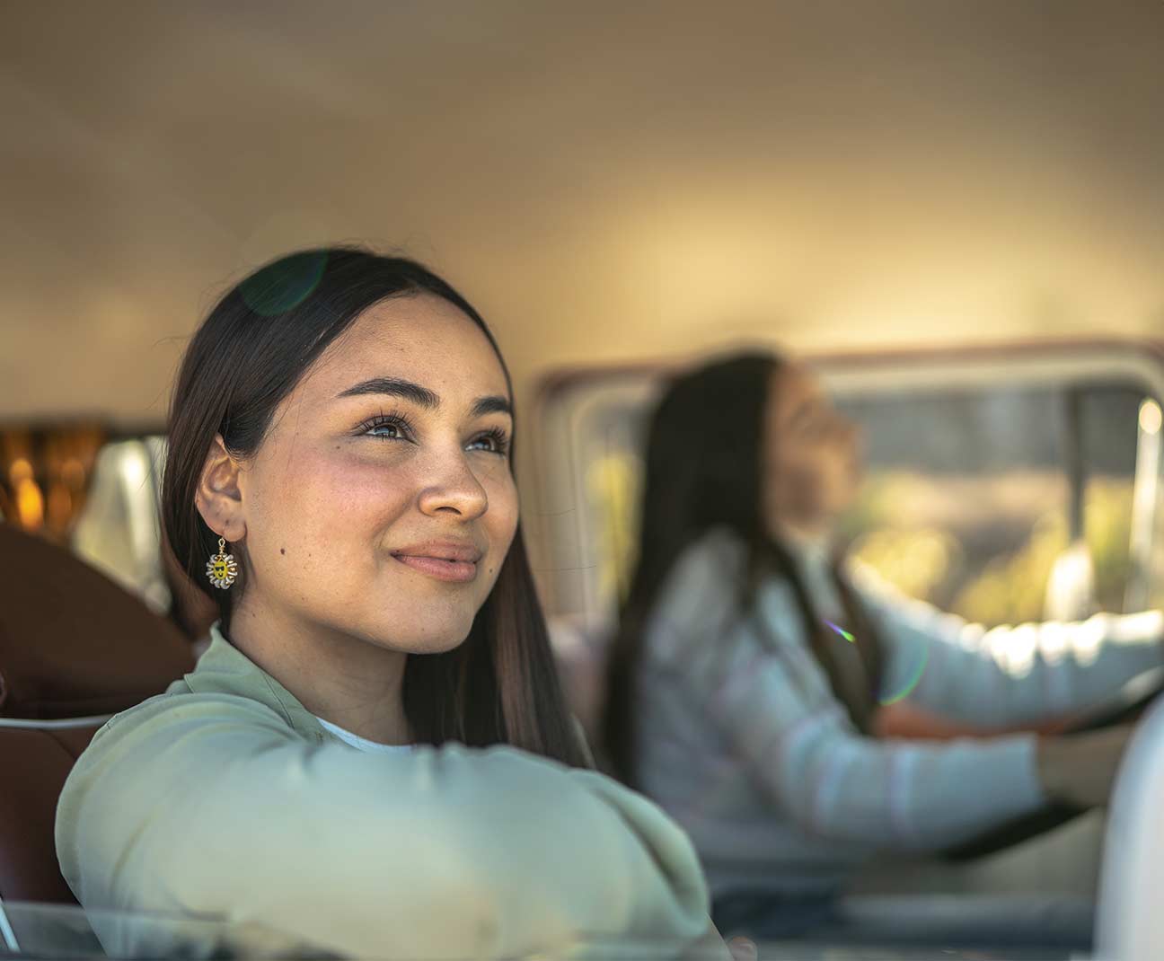 young woman in motorhome