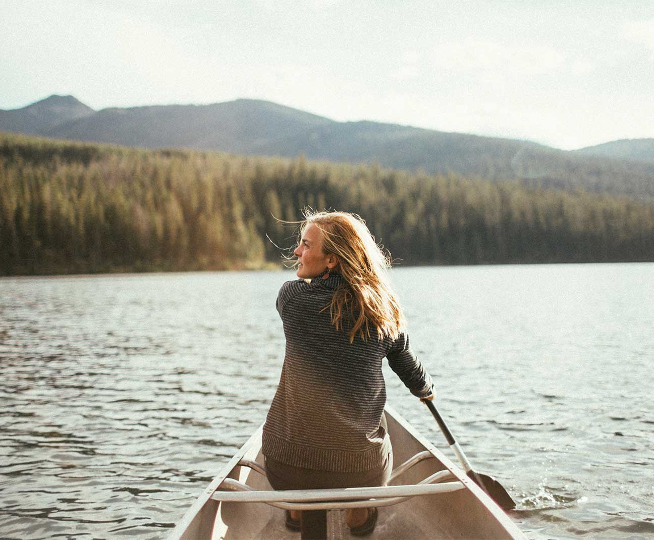 Woman in a canoe