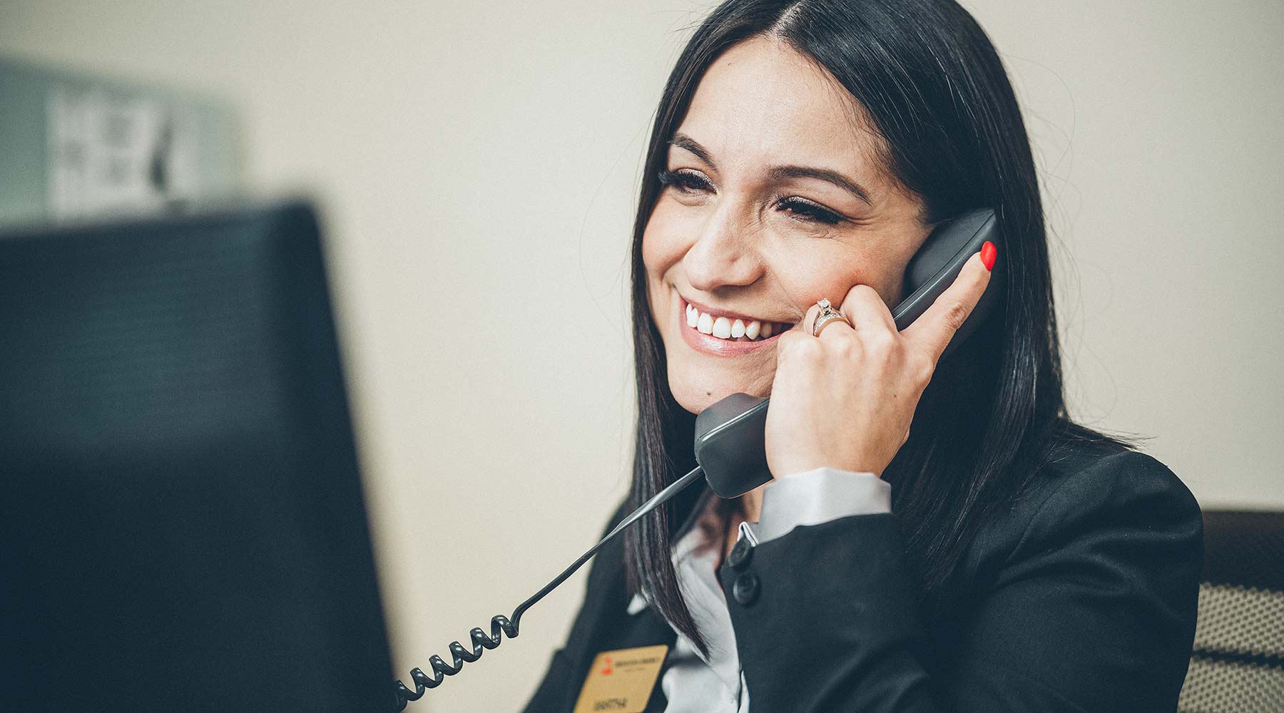 Employee answering a phone