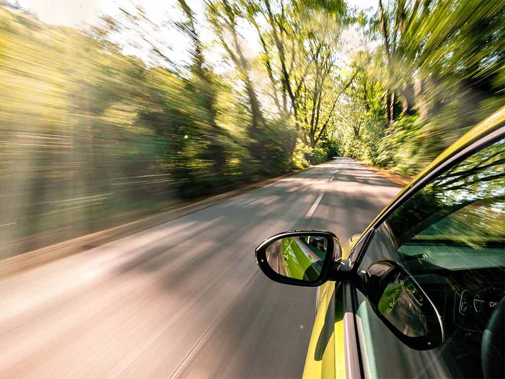 exterior view of a car driving