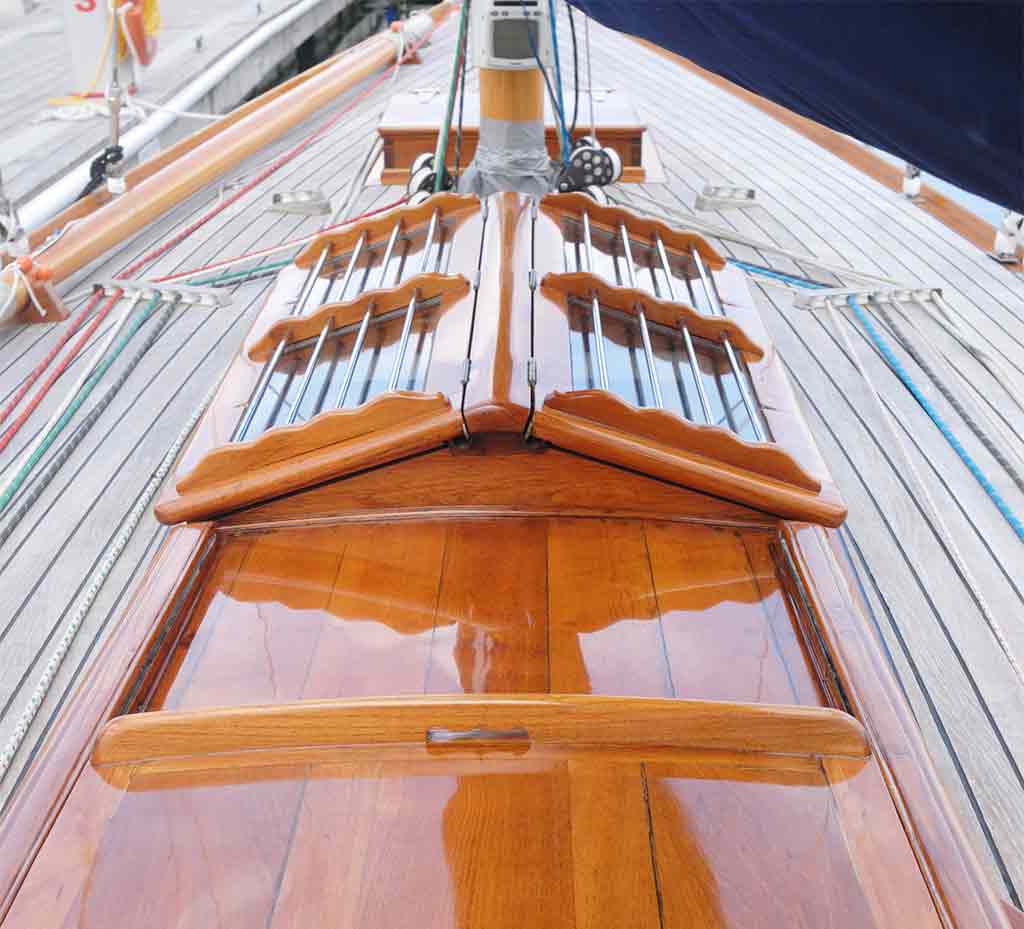 sailboat with wood deck