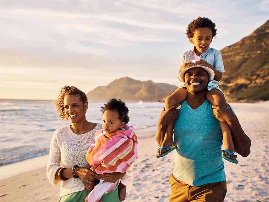 Happy family on a beach