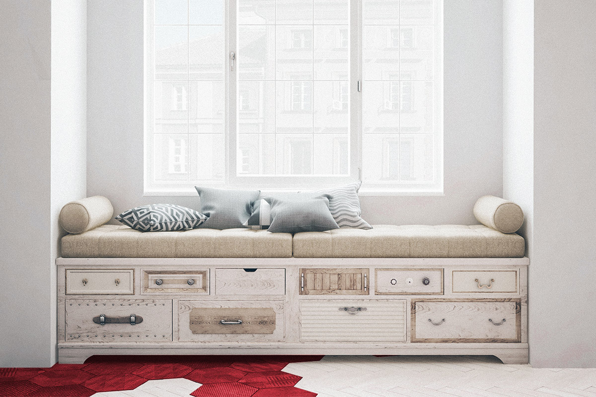 entryway bench in a house