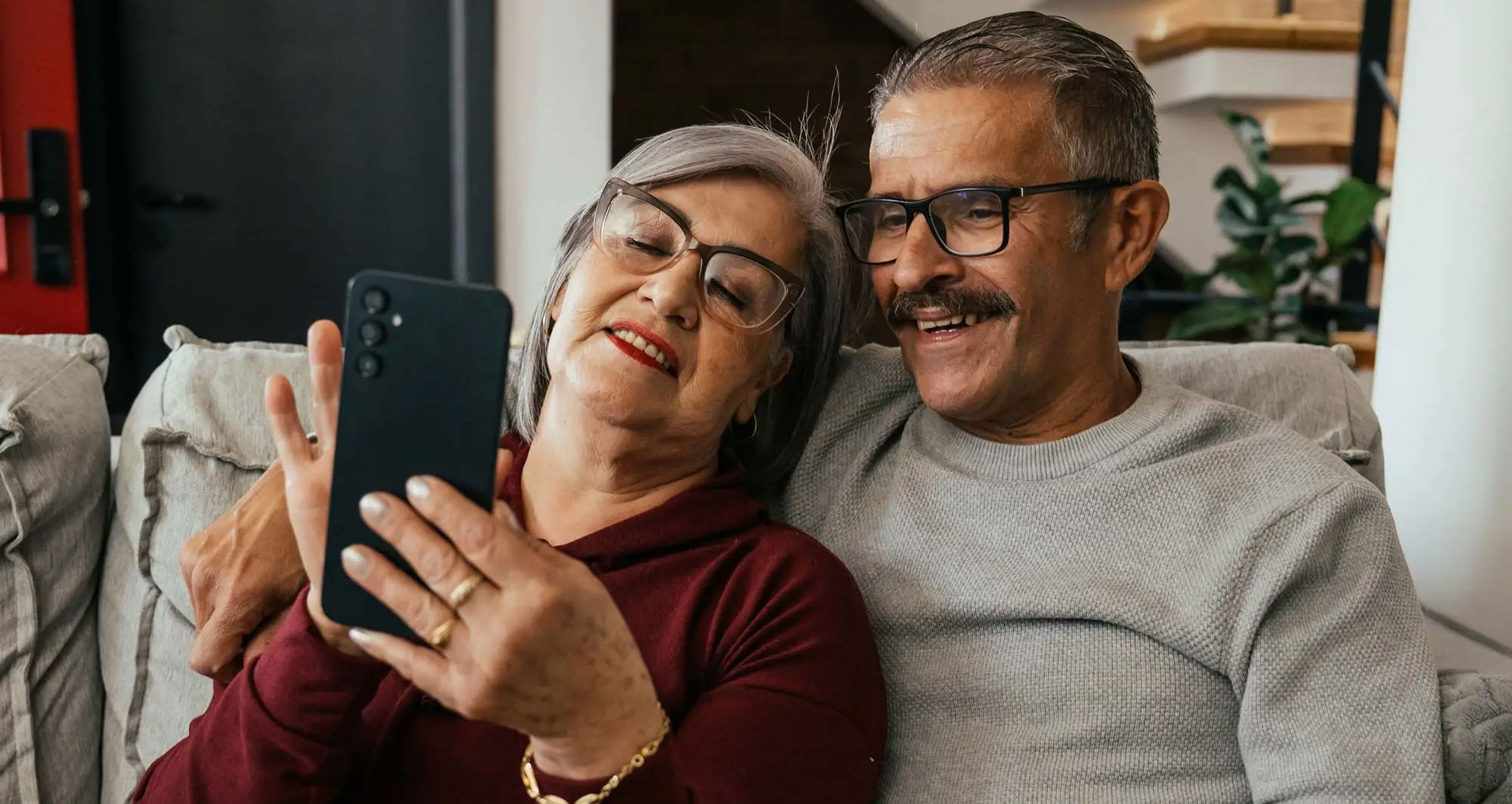 couple using phone