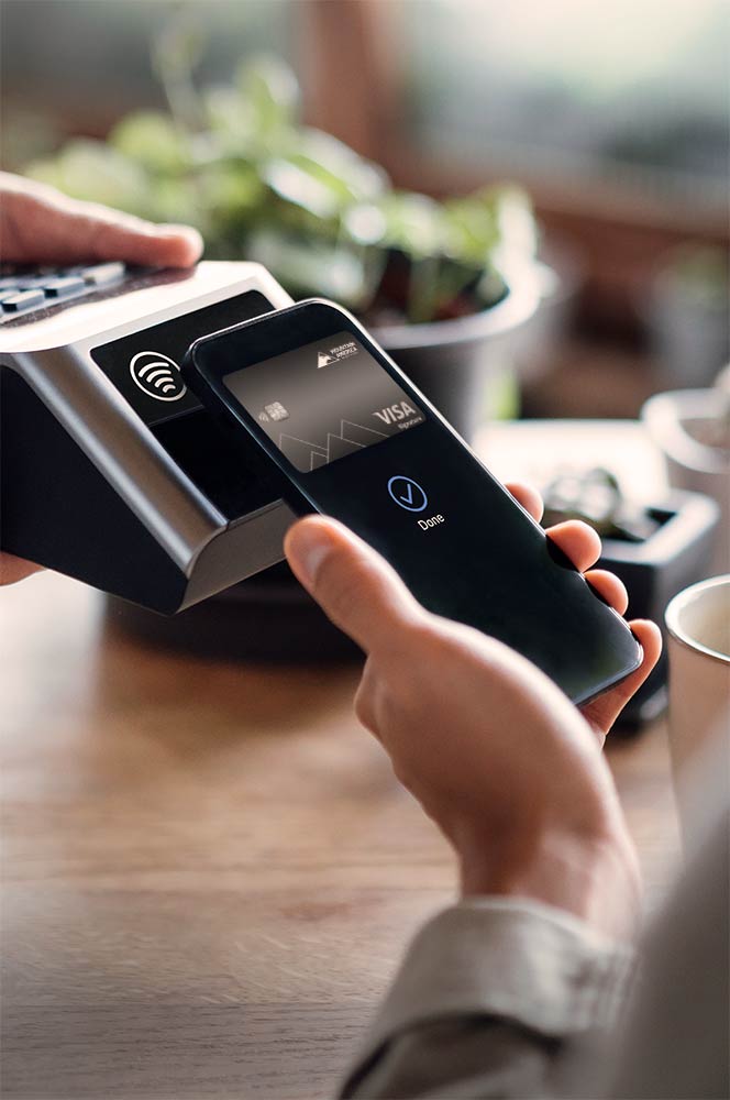 Person using contactless payment