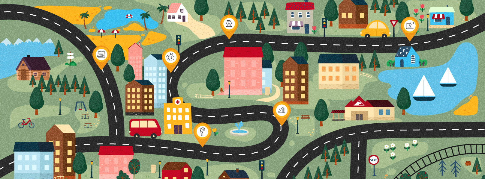 Illustration of a city map