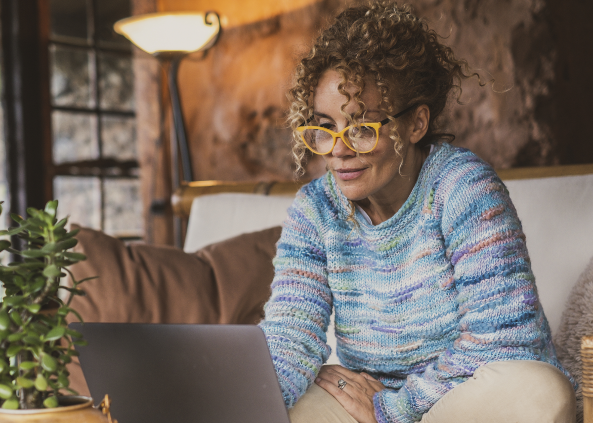 Woman looking at her computer