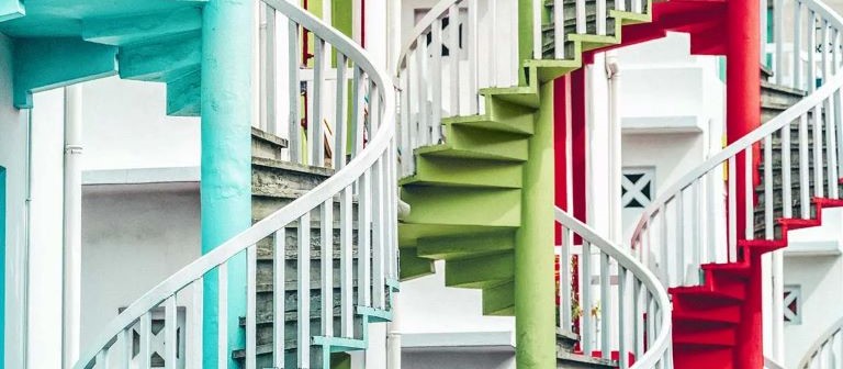 Multicolored stairs