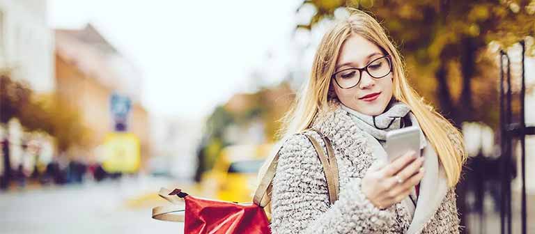 Woman using smartphone