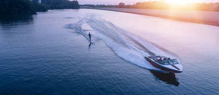 boat pulling a water skiier