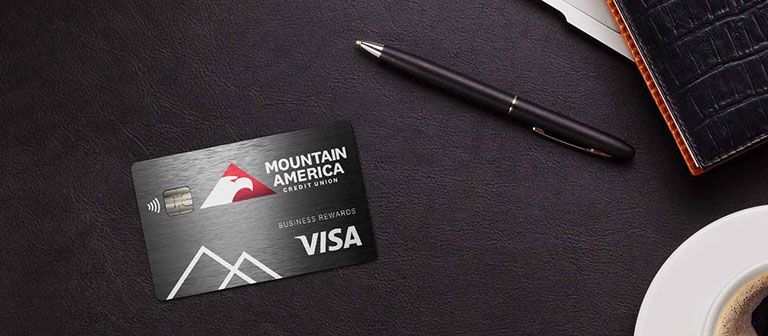 Mountain America Visa card on a desk