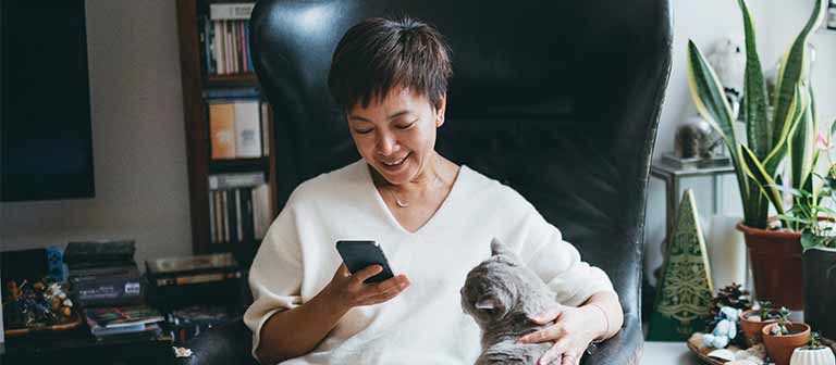 woman using cell phone